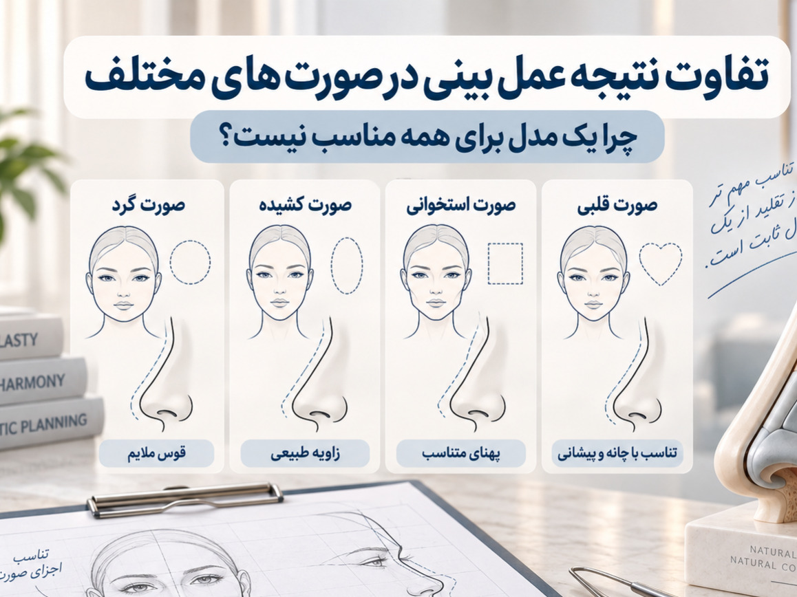 تفاوت نتیجه عمل بینی در فرم‌های مختلف صورت؛ چرا یک مدل برای همه مناسب نیست؟