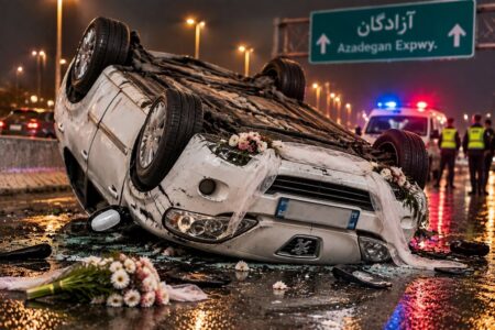 ماشین عروس پس از مراسم عروسی واژگون شد؛ مرگ عروس جوان در بیمارستان